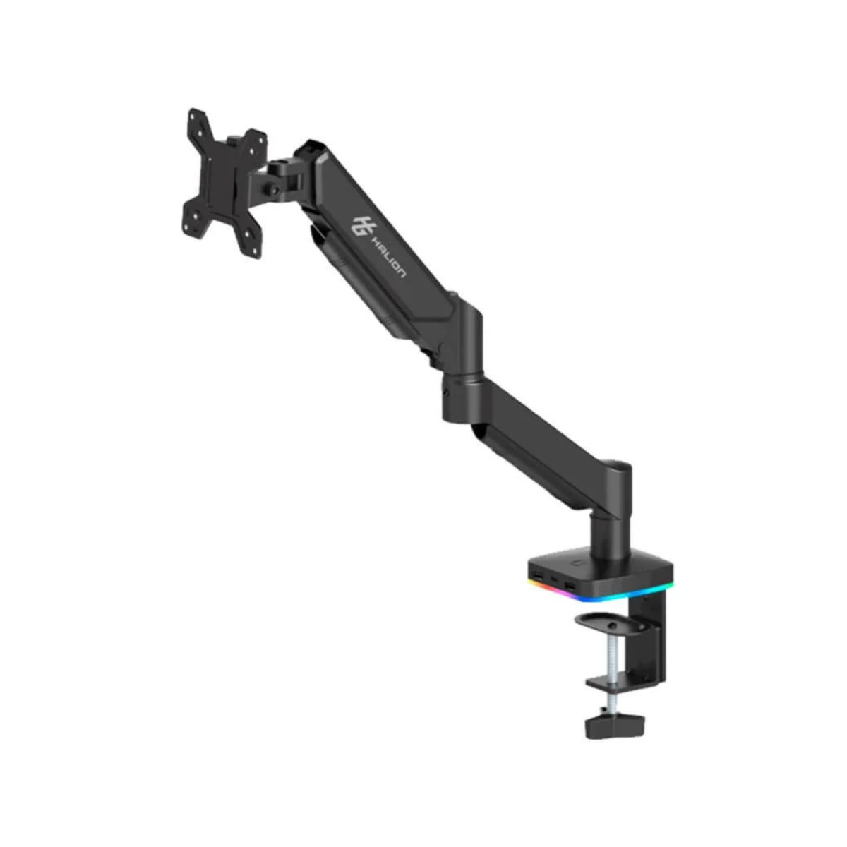 Brazo para Monitor Halion M252 RGB 13" a 32" USB + USB-C Negro