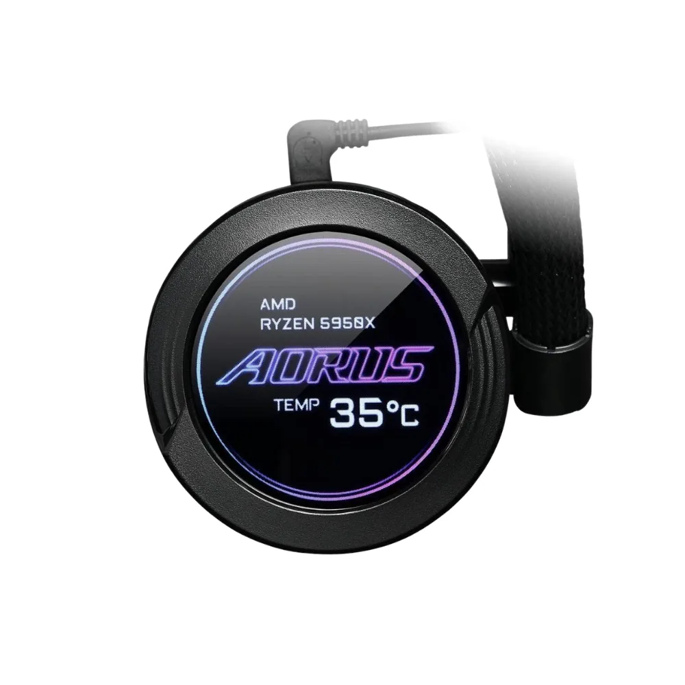AORUS WATERFORCE X 360 (2) Refrigeracion Liquida Aorus WaterForce X 360 LCD Circular RGB 360mm - Imagen 3